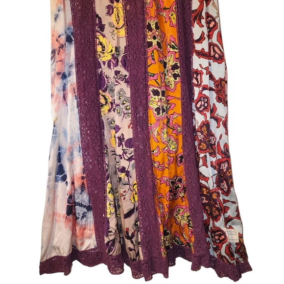 Odd Molly Silk Patchwork Midi Dress | Size Small - Picture 5 of 13